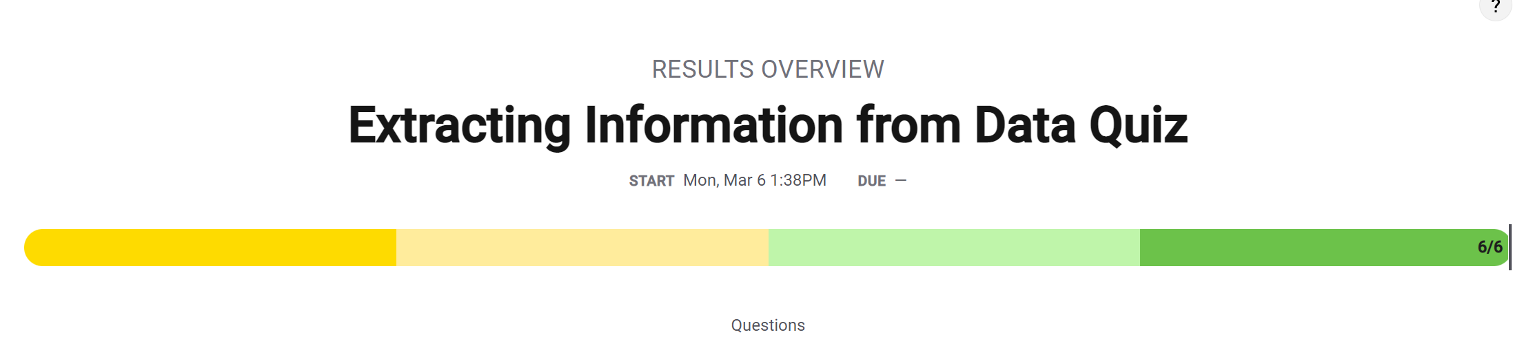 Extracting Info Quiz score