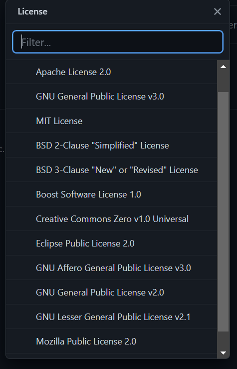 Github licenses