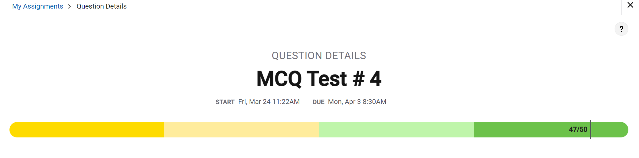 MCQ 4 Score